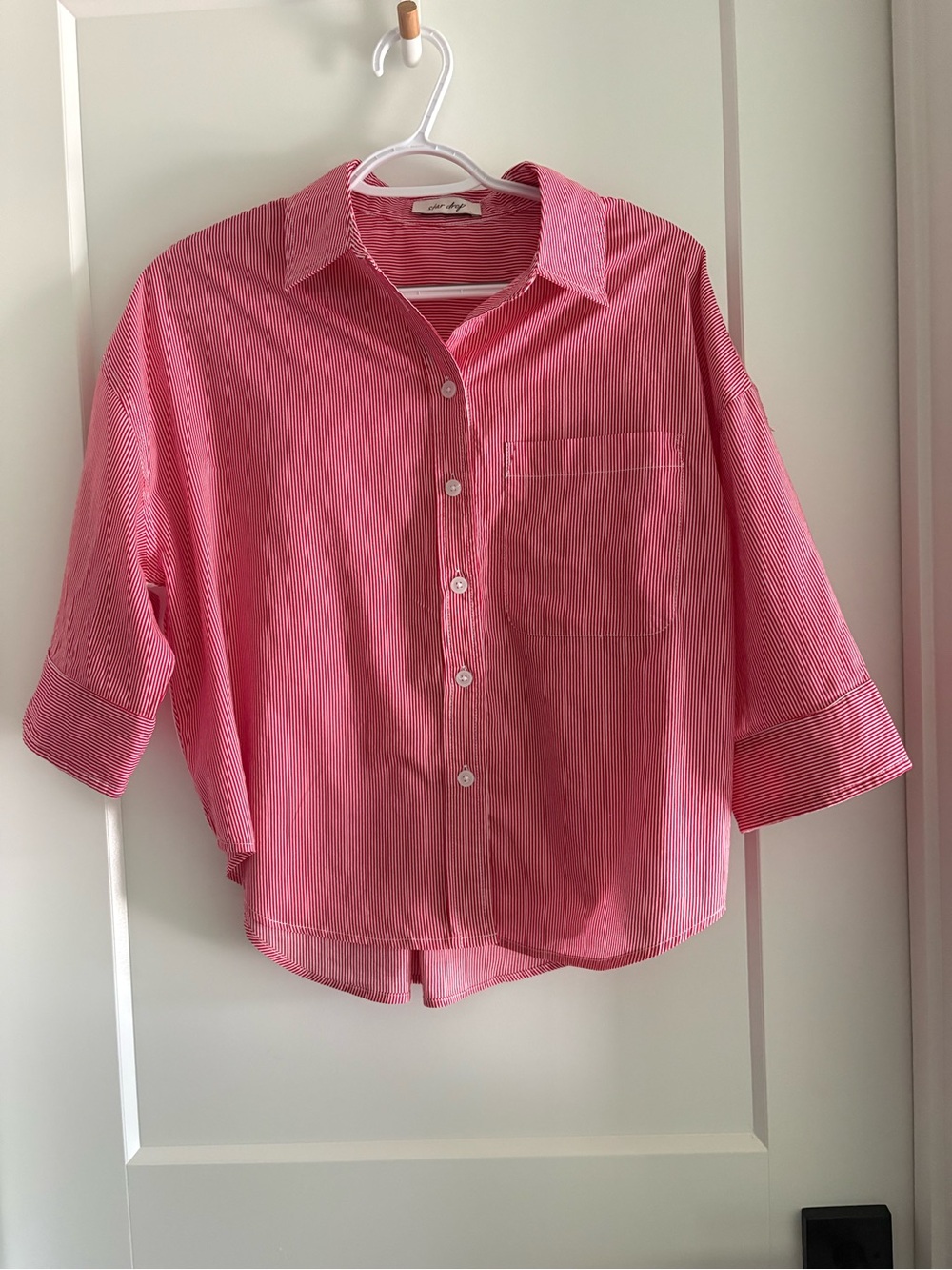 Women’s Small 100% CottonButton-Front Striped Shirt
